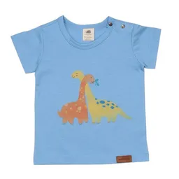 Walkiddy Baby T-Shirt Bio-Baumwolle Blau Dino - Walkiddy, 95% zertifiziert, Nachhaltigkeit, weich, atmungsaktiv, ethisch produziert, umweltfreundlich. – Produktbild 1 von 1