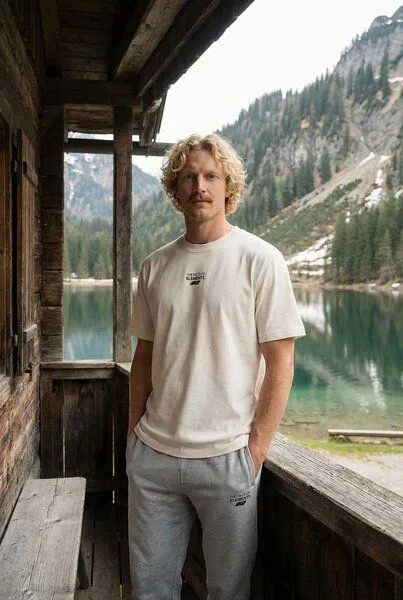 THE FACE OF ELEMENTS The Face of Elements Essential - Relaxed Fit T-Shirt aus 100% Bio-Baumwolle, Off white (weiß), – Produktbild 1 von 4