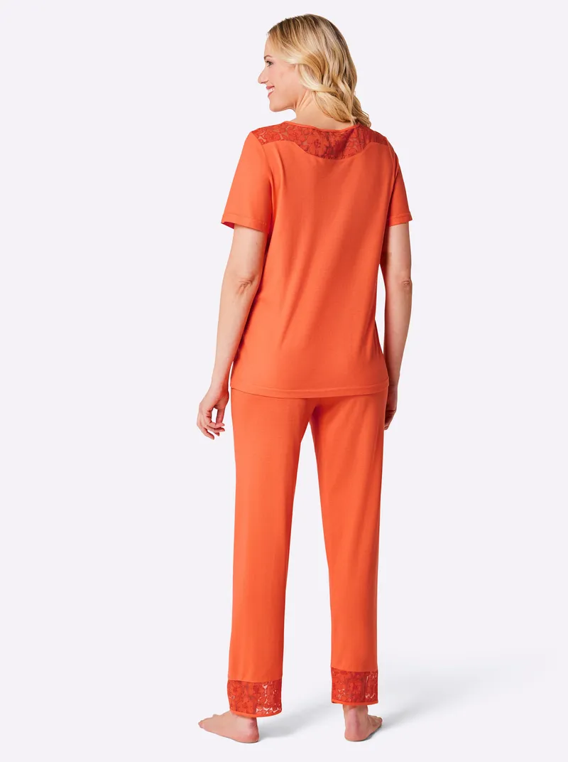 Ascafa Schlafanzug, Orange, – Produktbild 2 von 2