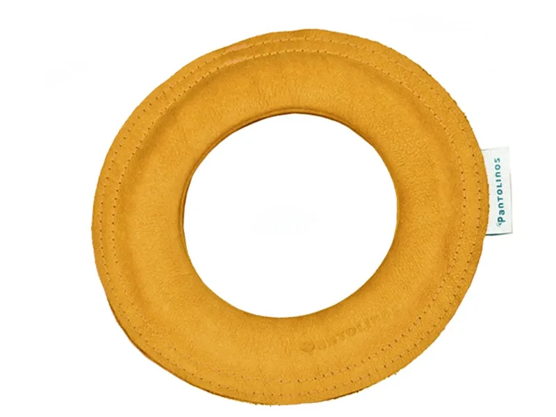 Pantolinos Pantolinos Frisbee Wurfring "Loop" aus pflanzlich gegerbtem Leder (17cm Durchmesser), Gelb, – Produktbild 1 von 1