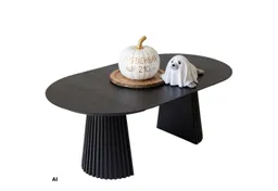 MR.DEKO Esstisch ausziehbar Andria Oval 120/210x120cm Black Oak Ausziehbarer Tisch FSC®, Esstisch, ausziehbar, 18 mm Tischplattenstärke – Produktbild 1 von 1
