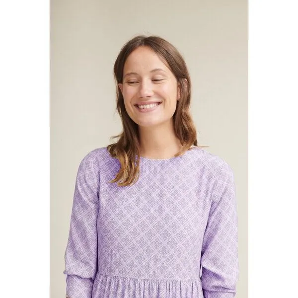 Basic Apparel Basic Apparel Kleid NELLA mit feinem Muster, Lila (purple heater/boulder), – Produktbild 2 von 3