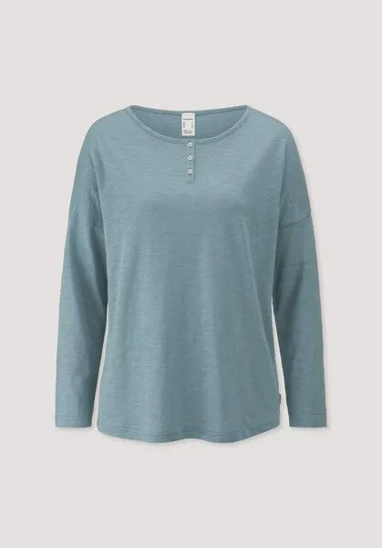 hessnatur hessnatur Schlafshirt Relaxed aus Bio-Baumwolle mit TENCEL Modal, Sturmblau, – Produktbild 3 von 4