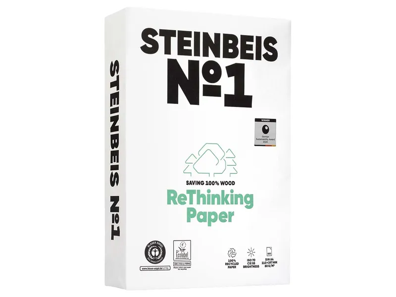 Steinbeis 500 Blatt Steinbeis Recycling Kopierpapier "No.1, ClassicWhite", DIN A4 – Produktbild 2 von 7