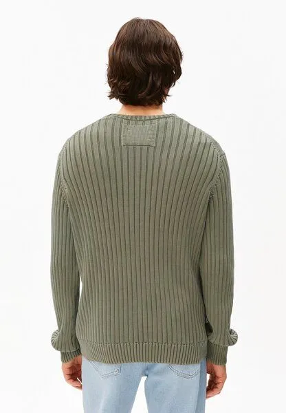 ARMEDANGELS ARMEDANGELS PIGMENT DYE RIB Herren Pullover aus Bio-Baumwolle, Fatigue green, – Produktbild 2 von 4
