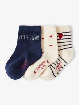 Vertbaudet 3er-Pack Baby Socken mit Herzen – Produktbild 1 von 1