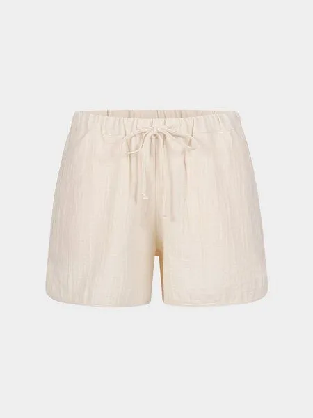 erlich textil erlich textil Fiona lange Mousseline Hose aus Bio-Baumwolle, made in Europe, Wollweiß, – Produktbild 5 von 7
