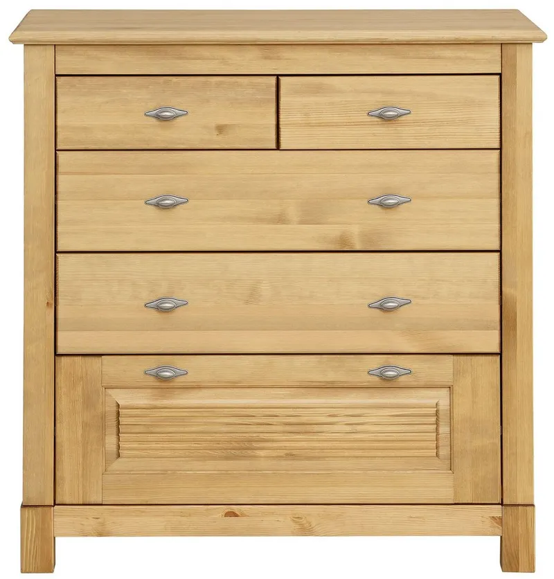 OTTO home Schubkastenkommode Rauna, aus massiver Kiefer mit 5 Schubladen, Breite 96 cm, Beige, – Produktbild 4 von 4