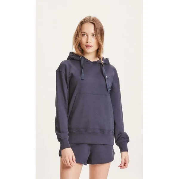 KnowledgeCotton Apparel KnowledgeCotton Apparel Kapuzenpullover - DAPHNE - aus Bio-Baumwolle, Blau (total eclipse), – Produktbild 1 von 3