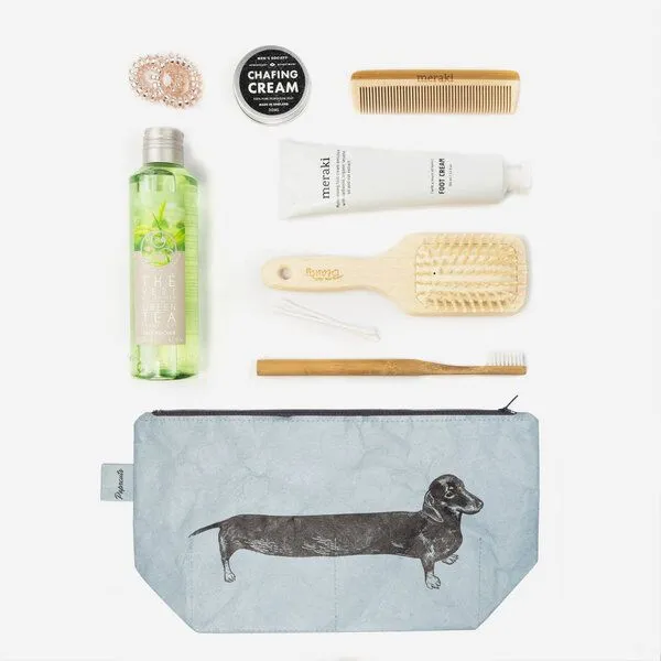 paprcuts paprcuts Kulturbeutel, Sausage dog (blau schwarz), – Produktbild 3 von 3