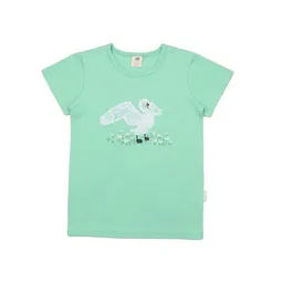 Walkiddy Walkiddy Kinder T-Shirt – Mintgrün mit Schwanmotiv, Kurzarm, weich & bequem – Produktbild 1 von 1