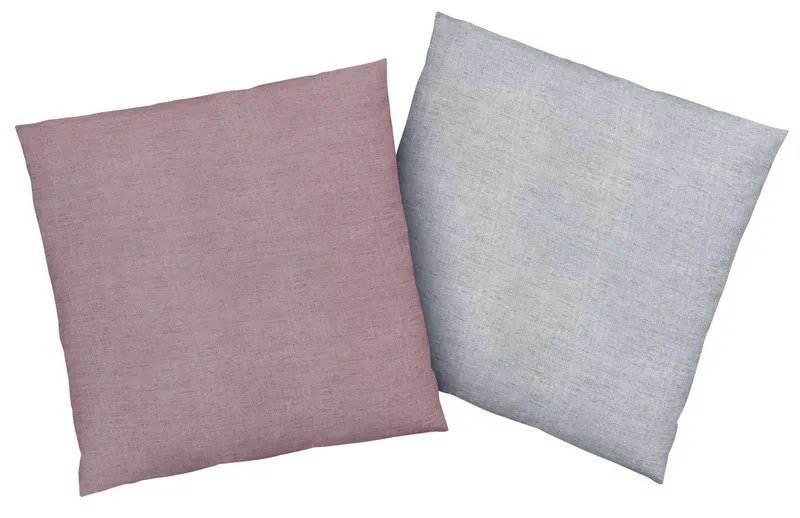 Bruno Banani Bruno Banani Kissenbezüge Merlin, 2er-Set, Wendefunktion, Uni-Design - Kissenhülle ohne Füllung, (2 Stück), 100% Baumwolle, ohne Füllung, Moderne Melange-Optik, Reißverschluss, Grau|rosa, – Produktbild 2 von 5