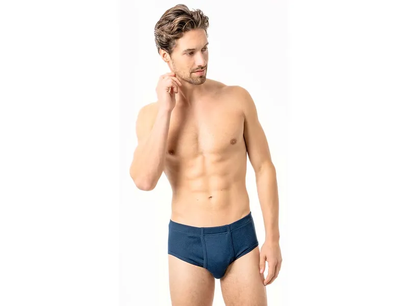 Living Crafts Living Crafts - Herren Slip mit Eingriff (100% Bio-Baumwolle), Blau, – Produktbild 4 von 6
