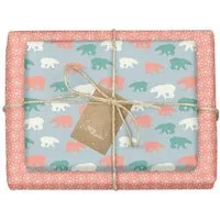 dabelino dabelino Geschenkpapier Set: Weihnachten "Eisbär / Schneeflocken bunt" – Produktbild 1 von 1