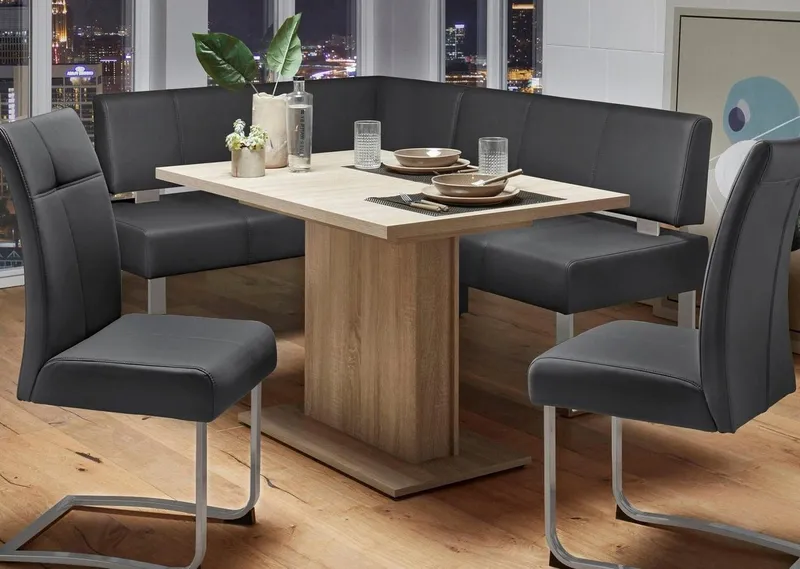 OTTO home Eckbank Rab, in 2 Breiten (180 oder 200 cm), Bezug in verschiedenen Qualitäten, Schwarz, – Produktbild 1 von 5