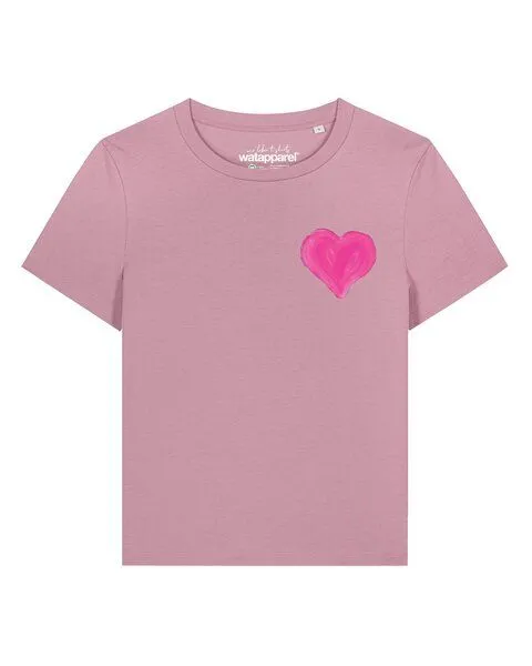 watapparel watapparel T-Shirt Frauen Pink Heart, Pink, – Produktbild 1 von 2