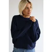 Kultgut Kultgut Goodness Sweater 100% Bio-Baumwolle - Ein schöner Allrounder im Boxistyle, Dunkelblau, – Produktbild 1 von 1