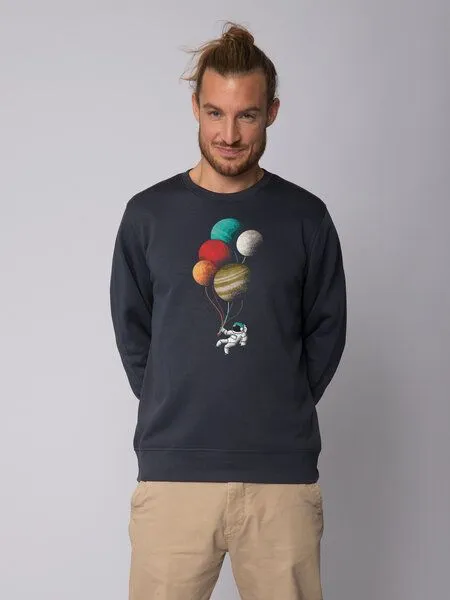 watapparel watapparel Sweatshirt Unisex Balloon Spaceman, India ink grey, – Produktbild 2 von 4