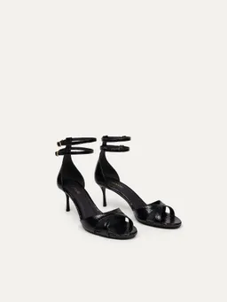BIKKOU BIKKOU Damen vegan Sandalen Sommer Lunch Schwarz Python – Produktbild 1 von 1