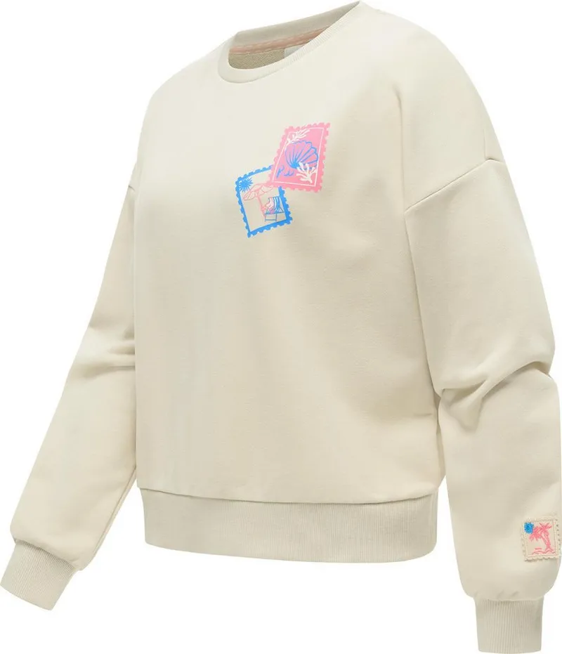 ragwear ragwear Sweater Wuss PP lässiges oversized Damen Sweatshirt mit Print, Braun, – Produktbild 1 von 3