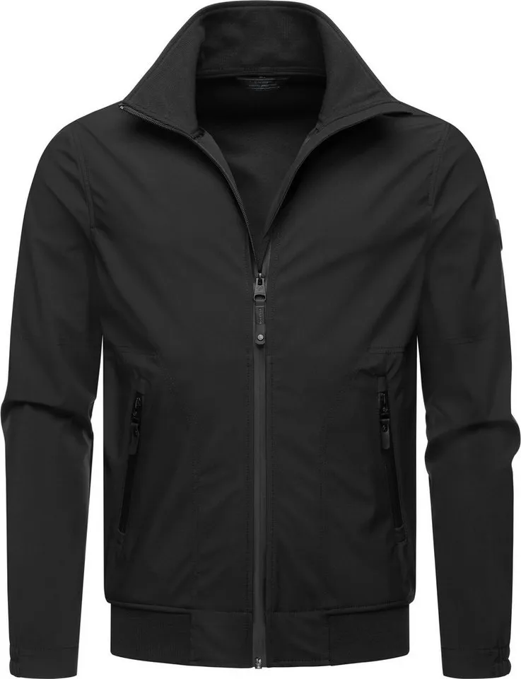 ragwear ragwear Outdoorjacke Collwie wasserdichte Herren Übergangsjacke mit hohem Kragen, Schwarz, – Produktbild 2 von 4