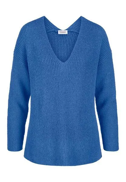 hessnatur hessnatur Strick Pullover Relaxed aus reinem Alpaka, Kornblume, – Produktbild 3 von 4