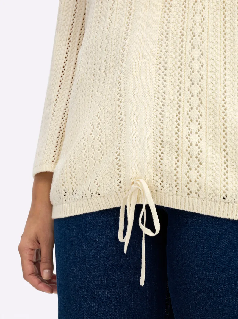 sheego Ajourpullover, Champagner, – Produktbild 2 von 2