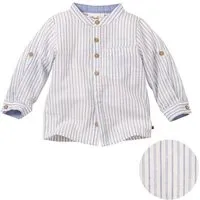 People Wear Organic People Wear Organic Langarm-Hemd, weiß-blau gestreift, aus Bio-Baumwolle – Produktbild 1 von 1