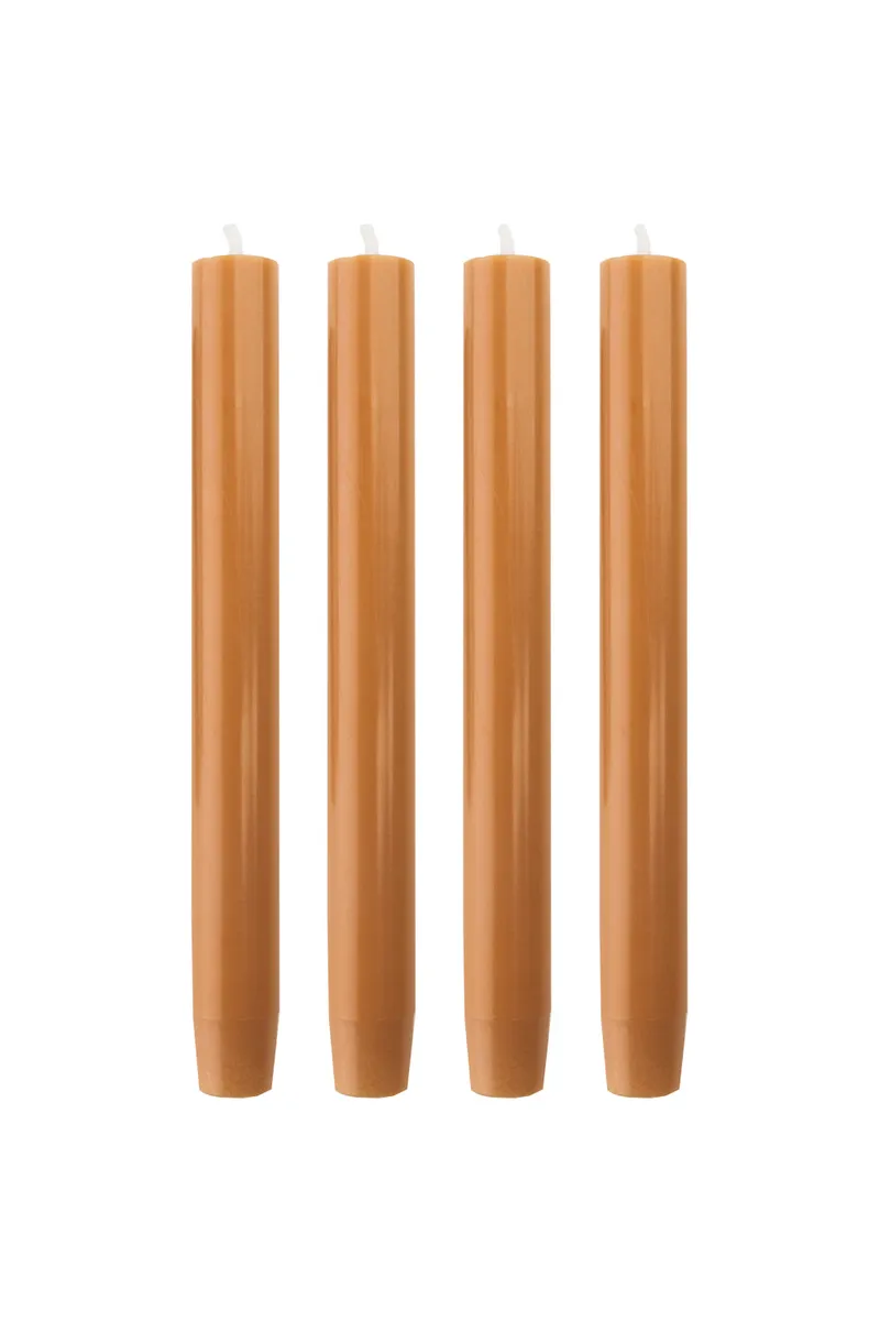 Tranquillo Handgearbeitete Stabkerzen GLUMI orange 4er-Set, 20 cm - orange – Produktbild 1 von 5