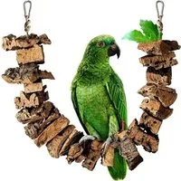 Kork-Deko Kork-Deko Schaukel für Vögel zum Knabbern aus Korkrinde | 70cm | Spielzeug für Vögel | Naturmaterial Kork | nachhaltig – Produktbild 1 von 1
