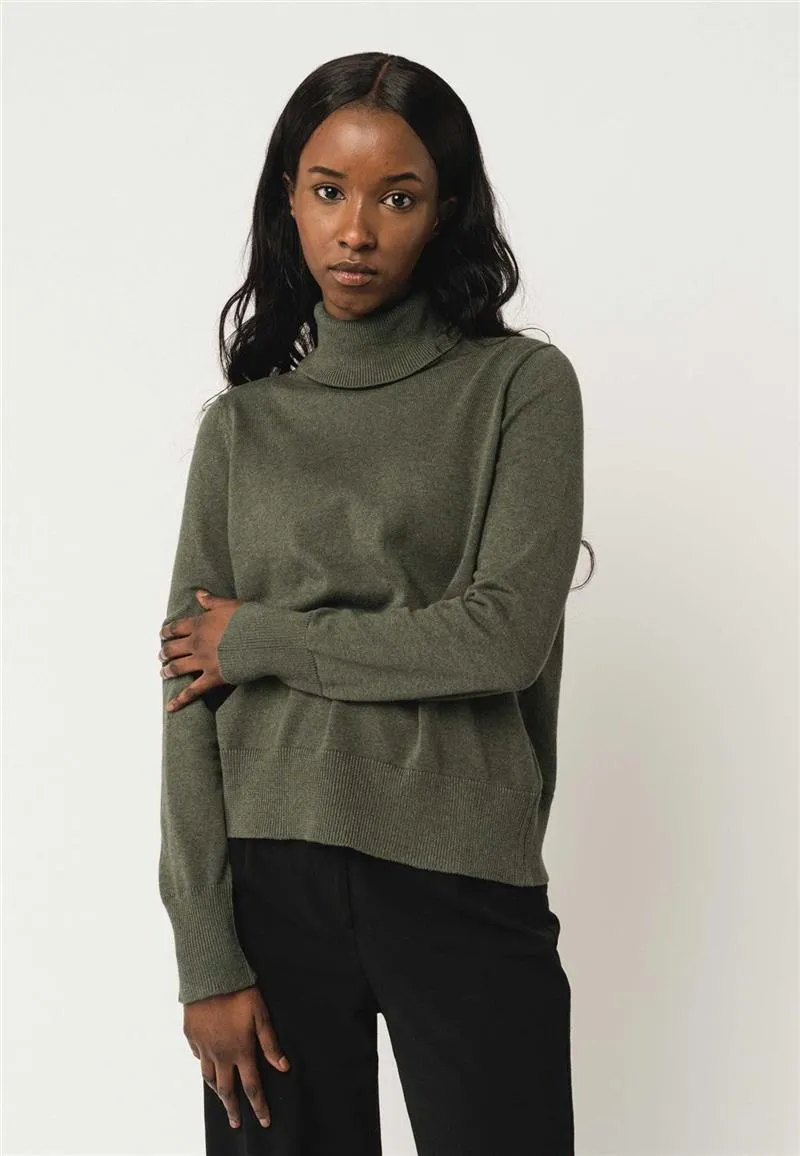 MELA Rollkragen-Pullover Modell: Mayura GOTS, Green blend, – Produktbild 1 von 1