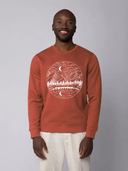 watapparel watapparel Sweatshirt Unisex Mountains by night, Heritage brown, – Produktbild 2 von 4