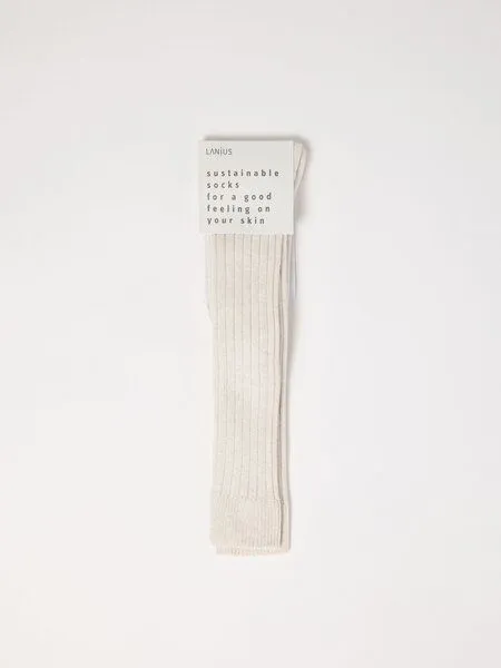 LANIUS LANIUS Kniestrümpfe aus Bio-Baumwolle, Rippe (weiß-off-white-melange), – Produktbild 3 von 3