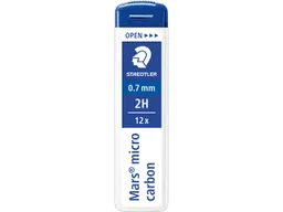 Staedtler STAEDTLER Ersatzminen für Druckbleistifte "Mars micro carbon" Ø 0,7 mm, 12 Stk., 2H – Produktbild 1 von 1