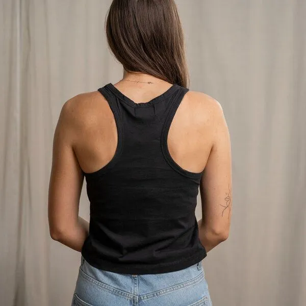 Vresh Clothing Vresh Clothing Vinja - Crop Top aus Biobaumwolle, Schwarz, – Produktbild 2 von 4
