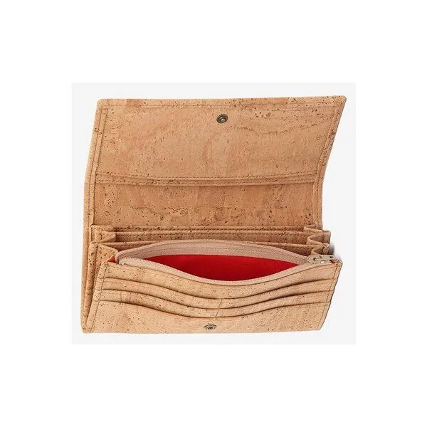 Kork-Deko Kork-Deko Beiges oder silbernes Portemonnaie aus Korkstoff | vegan & nachhaltig, Beige, – Produktbild 2 von 2