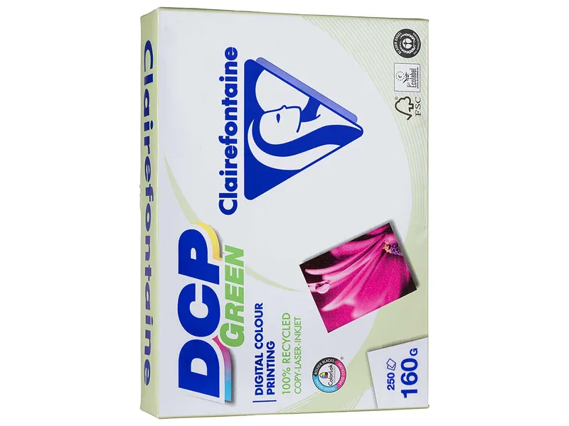 Clairefontaine 250 Blatt Clairefontaine Recycling-Laserpapier "DCP Green" 160 g/m², DIN A4 – Produktbild 2 von 3