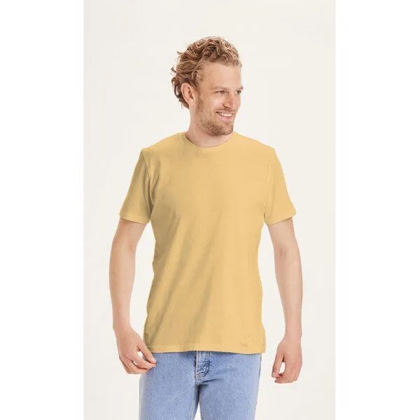 KnowledgeCotton Apparel KnowledgeCotton Apparel Basic T-Shirt O-Neck aus Bio-Baumwolle, Gelb (amber), – Produktbild 1 von 3