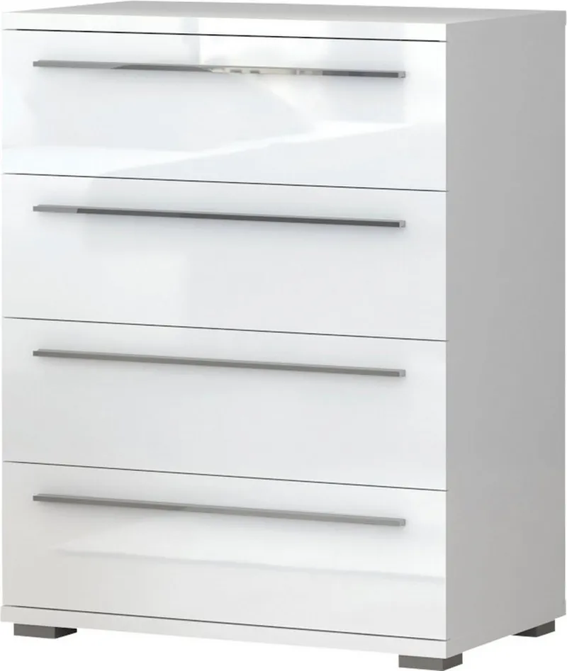 OTTO home Schubkastenkommode Piano, mit 4 oder 5 Schubladen, FSC-zertifizierter Holzwerkstoff, UV lackiert hochglänzend,Soft-Close Funktion, in 2 Breiten und 2 Höhen, Weiß, – Produktbild 3 von 5
