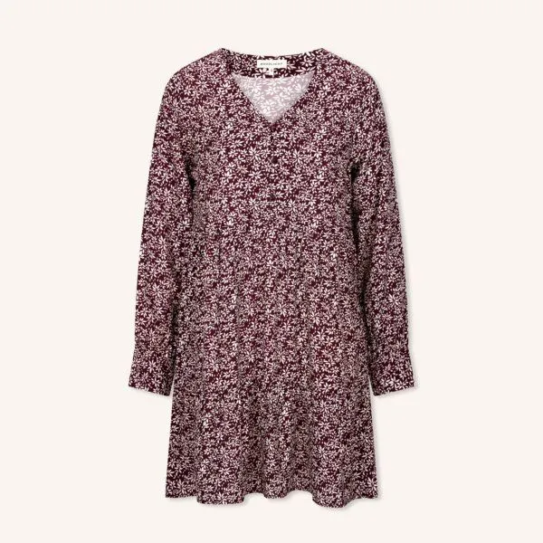NORDLICHT NORDLICHT Kleid Ami mit Blumenmuster aus 100% Ecovero, Cherry (rot), – Produktbild 2 von 4