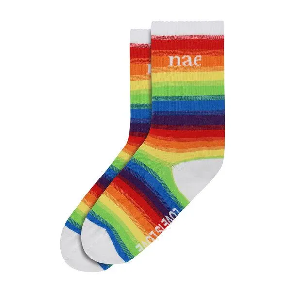 Nae Vegan Shoes Nae Vegan Shoes NAE | Love is Love Rainbow Sock, White, – Produktbild 3 von 3