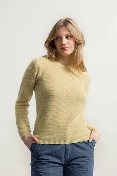Rifò - Circular Fashion Made in Italy Rifò - Circular Fashion Made in Italy Damenpullover Giulietta aus recycelter Kaschmirwolle, Gelb, – Produktbild 2 von 2