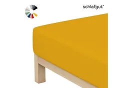 Schlafgut Schlafgut Spannbettlaken Basic Cotton Bettlaken, 160 g/m², 100% Baumwolle, Spannbetttuch, Jersey, Gummizug: rundum, (1 Stück), Spannbettlaken bis 20 cm Matratzenhöhe, bügelfrei und pflegeleicht – Produktbild 1 von 1