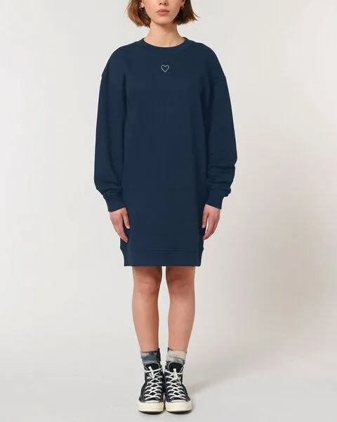 Human Family Human Family Oversized Damen Kleid mit Herz Print "Recovery - Heart", Navy, – Produktbild 1 von 2