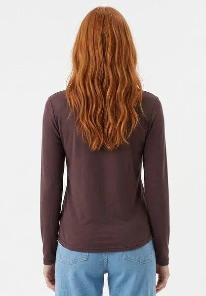 ORGANICATION ORGANICATION Slim-Fit-Longsleeve aus Bio-Baumwolle, Cocoa powder, – Produktbild 4 von 4