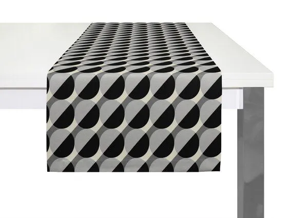 Nature by Adam Nature by Adam Tischläufer aus 100% Bio-Baumwolle - Made in Germany - Circles, Grau, – Produktbild 2 von 4