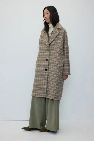 Rita Row Rita Row Langer Oversize-Wollmantel HYAT, Checkered, – Produktbild 3 von 4