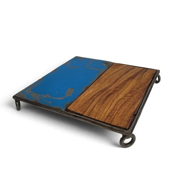 Moogoo Creative Africa Moogoo Creative Africa Untersetzer "Bois & Métal", Blau, – Produktbild 1 von 3