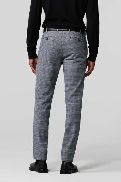 Meyer MEYER Wool Look "Prince of Wales" Chino, Blau (blau), – Produktbild 3 von 4