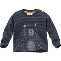 People Wear Organic People Wear Organic Langarmshirt, blau, "Bär", Bio-Baumwolle, Dunkelblau geringelt, – Produktbild 1 von 1